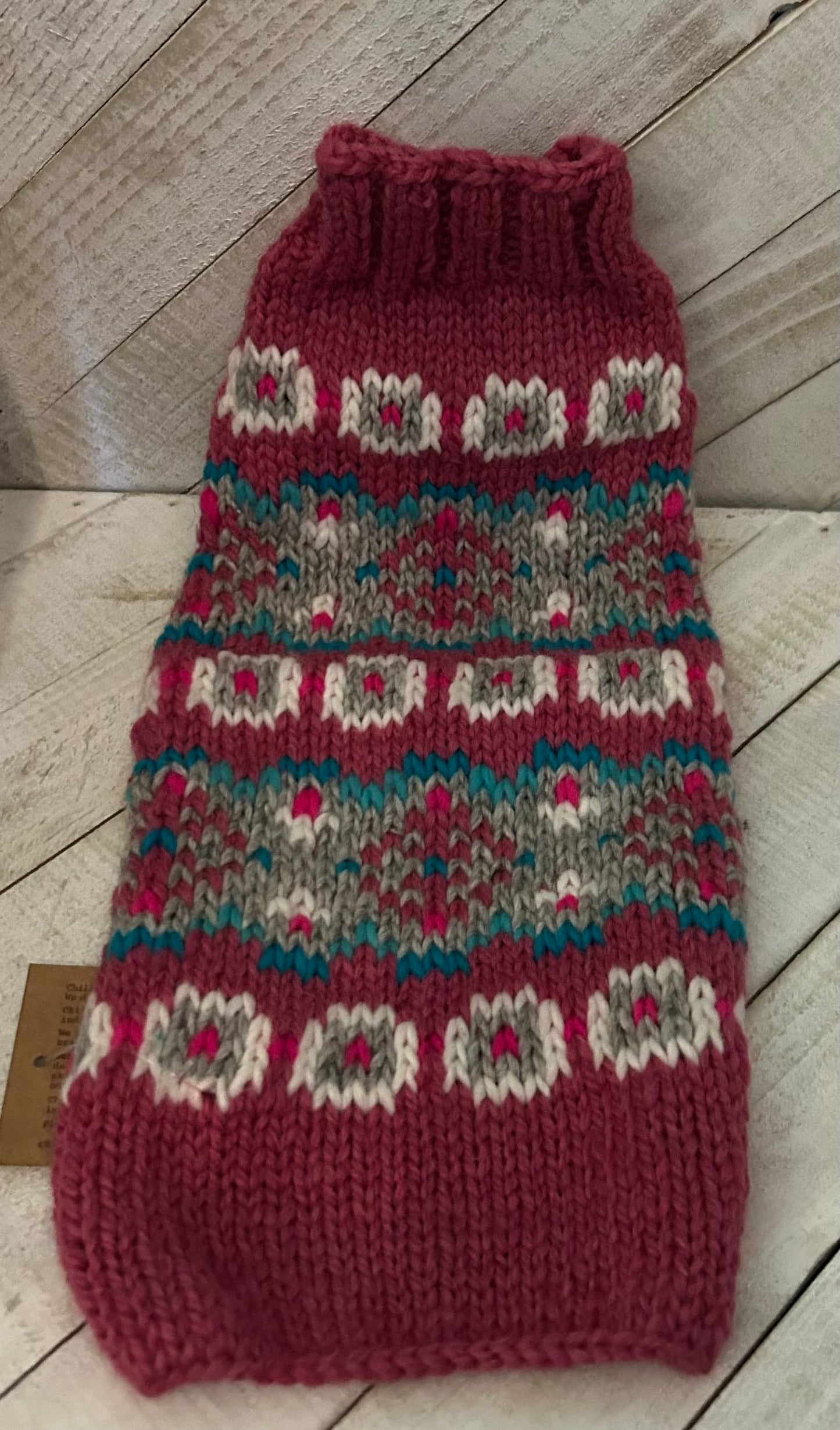 Chilly Dog Alpaca Rose Fairisle Sweater