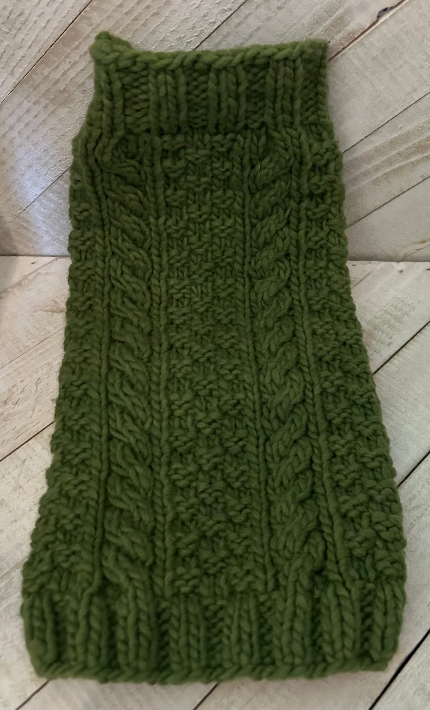 Chilly Dog Green Cable Knit Sweater