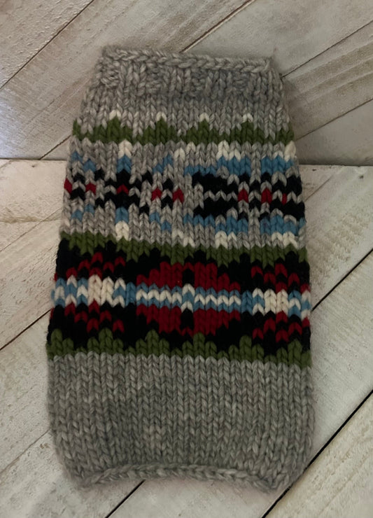 Chilly Dog Grey Fairisle Sweater