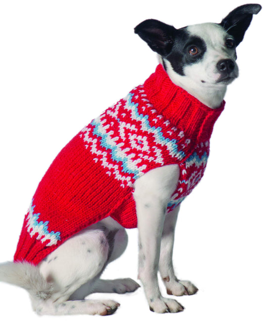 Chilly Dog Red Nordic Sweater