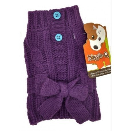 Doggie-Q Purple Belted Sweater