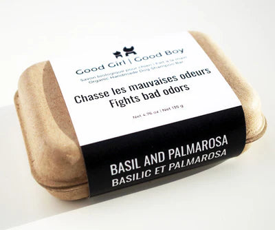 Good Girl Good Boy Organic Handmade Dog Shampoo Bar - Basil and Palmarosa Soap