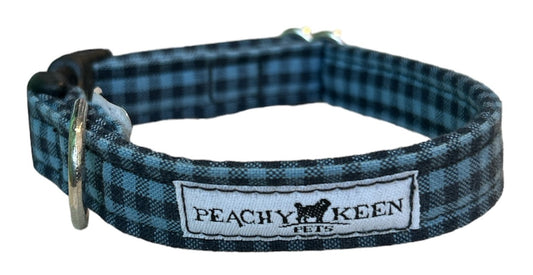 Peachy Keen Blue Plaid Collar