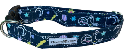 Peachy Keen Blue Space Explosion Collar