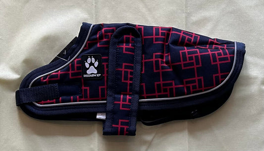 Shedrow Glacier Dog Coat in Navy Geometric