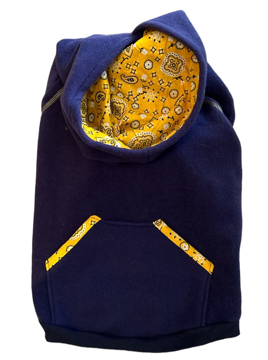 Yellow Hydrant Helsinki Dog Hoody Navy